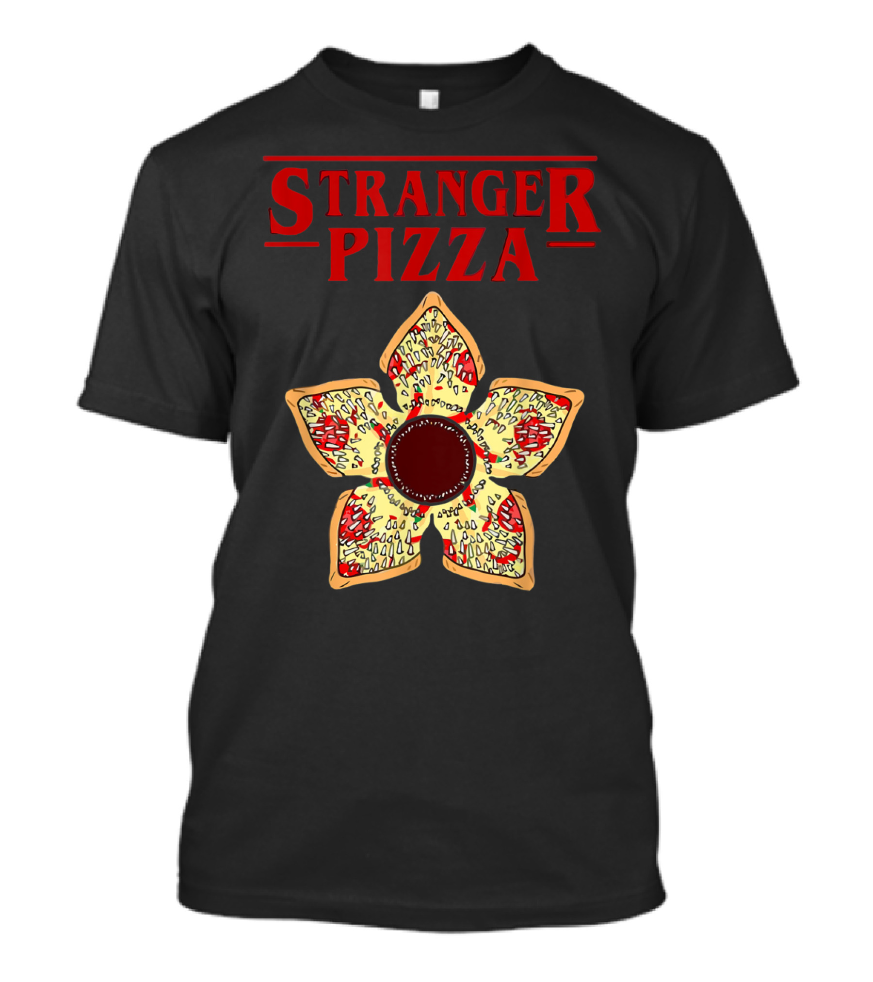 Stranger Pizza Funny Parody Upside Down Monster Slice T-Shirt
