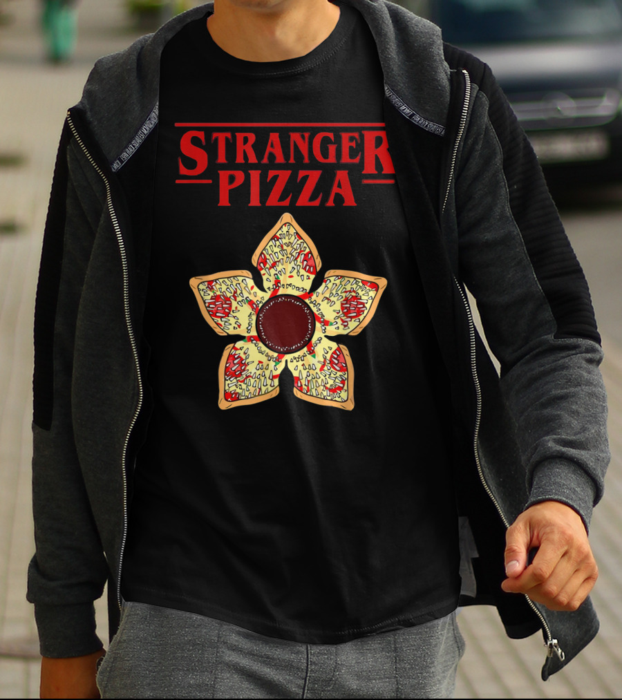 Stranger Pizza Funny Parody Upside Down Monster Slice T-Shirt
