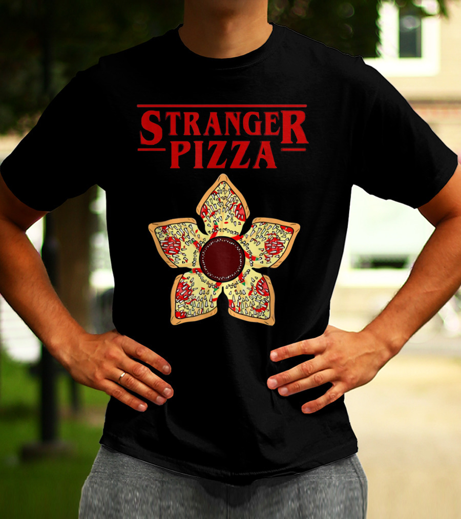 Stranger Pizza Funny Parody Upside Down Monster Slice T-Shirt