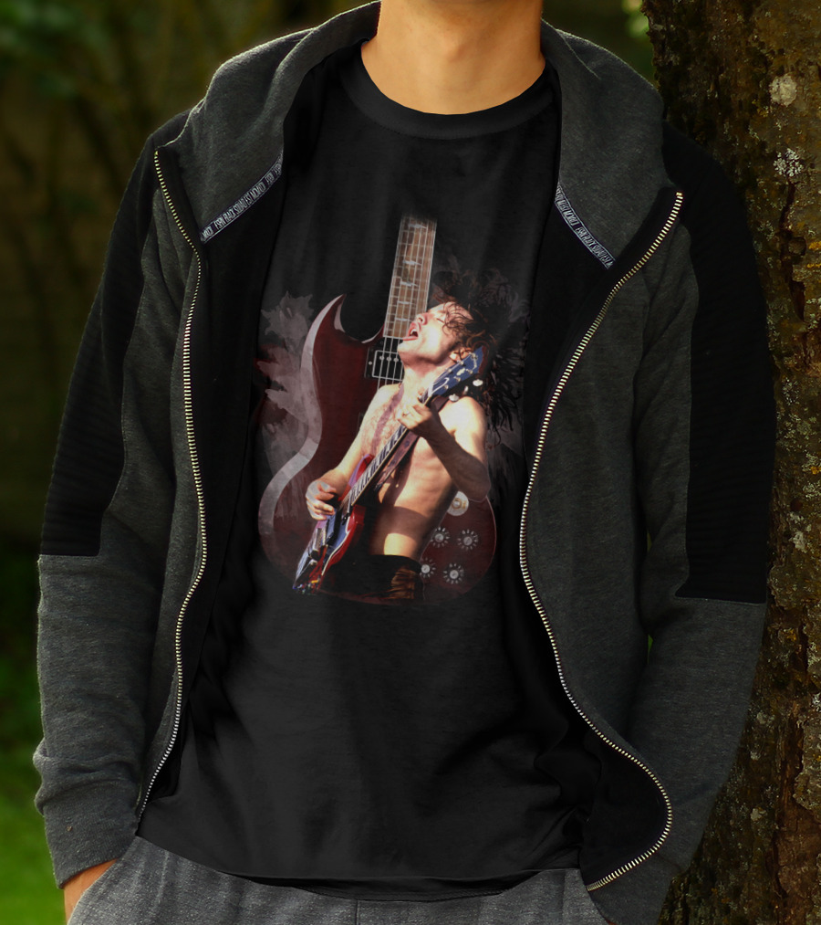 Rock Guitarist With Electric Guitar And Dynamic Performance T-Shirt