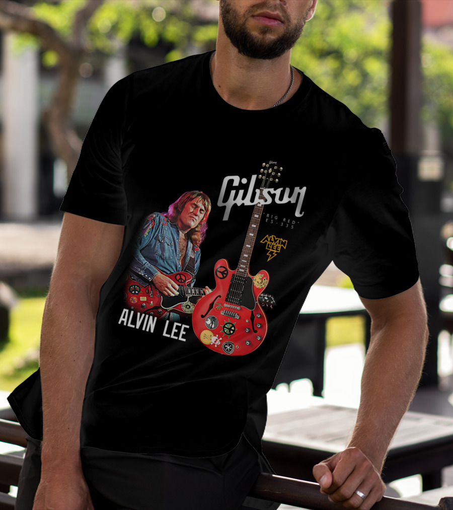 Gibson Big Red ES-335 Alvin Lee Guitar Iconic Rock Legend T-Shirt