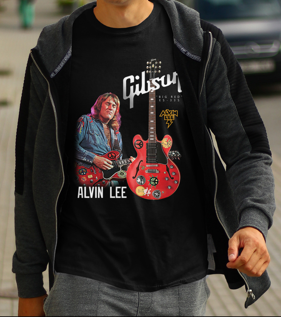 Gibson Big Red ES-335 Alvin Lee Guitar Iconic Rock Legend T-Shirt