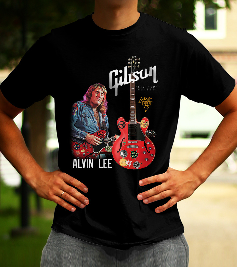 Gibson Big Red ES-335 Alvin Lee Guitar Iconic Rock Legend T-Shirt