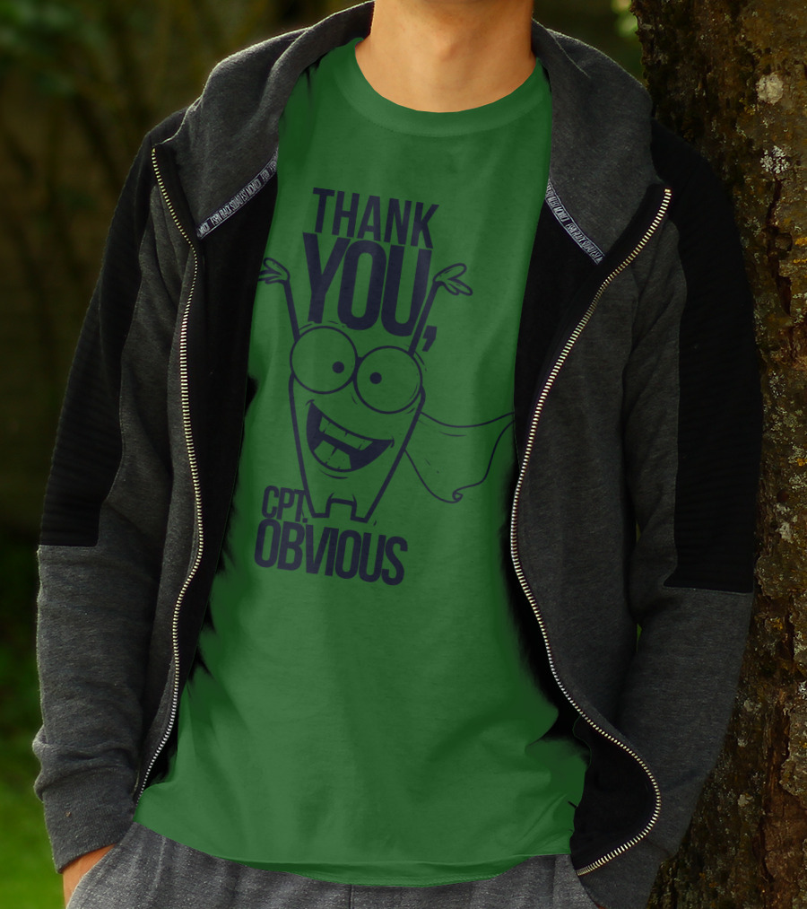 Thank You Cpt Obvious Superhero Cartoon T-Shirt