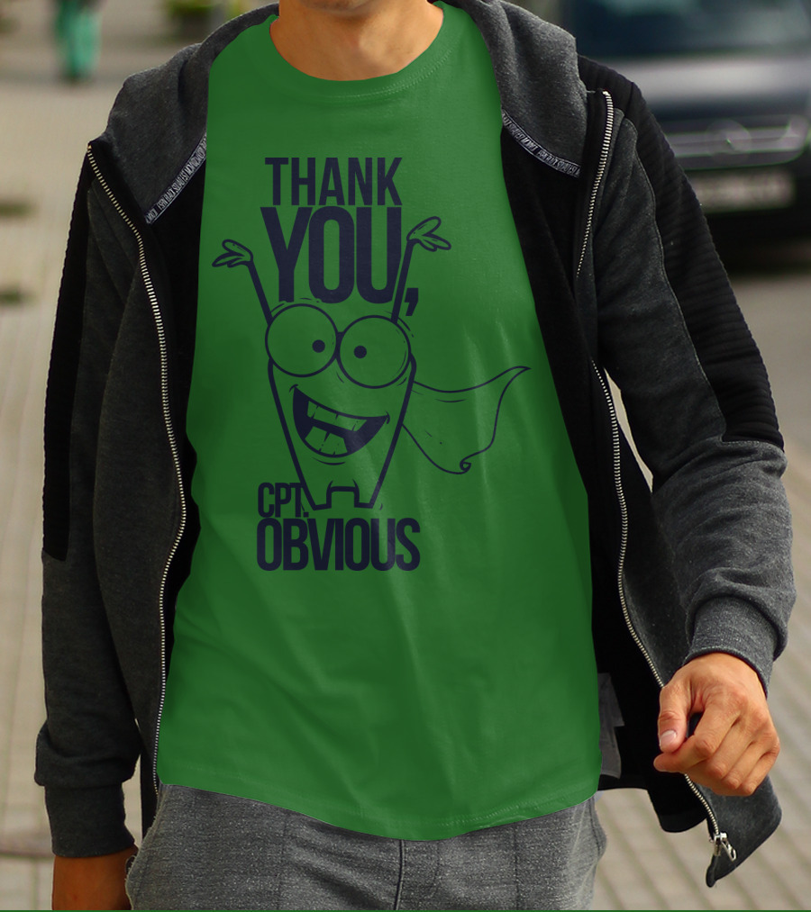 Thank You Cpt Obvious Superhero Cartoon T-Shirt