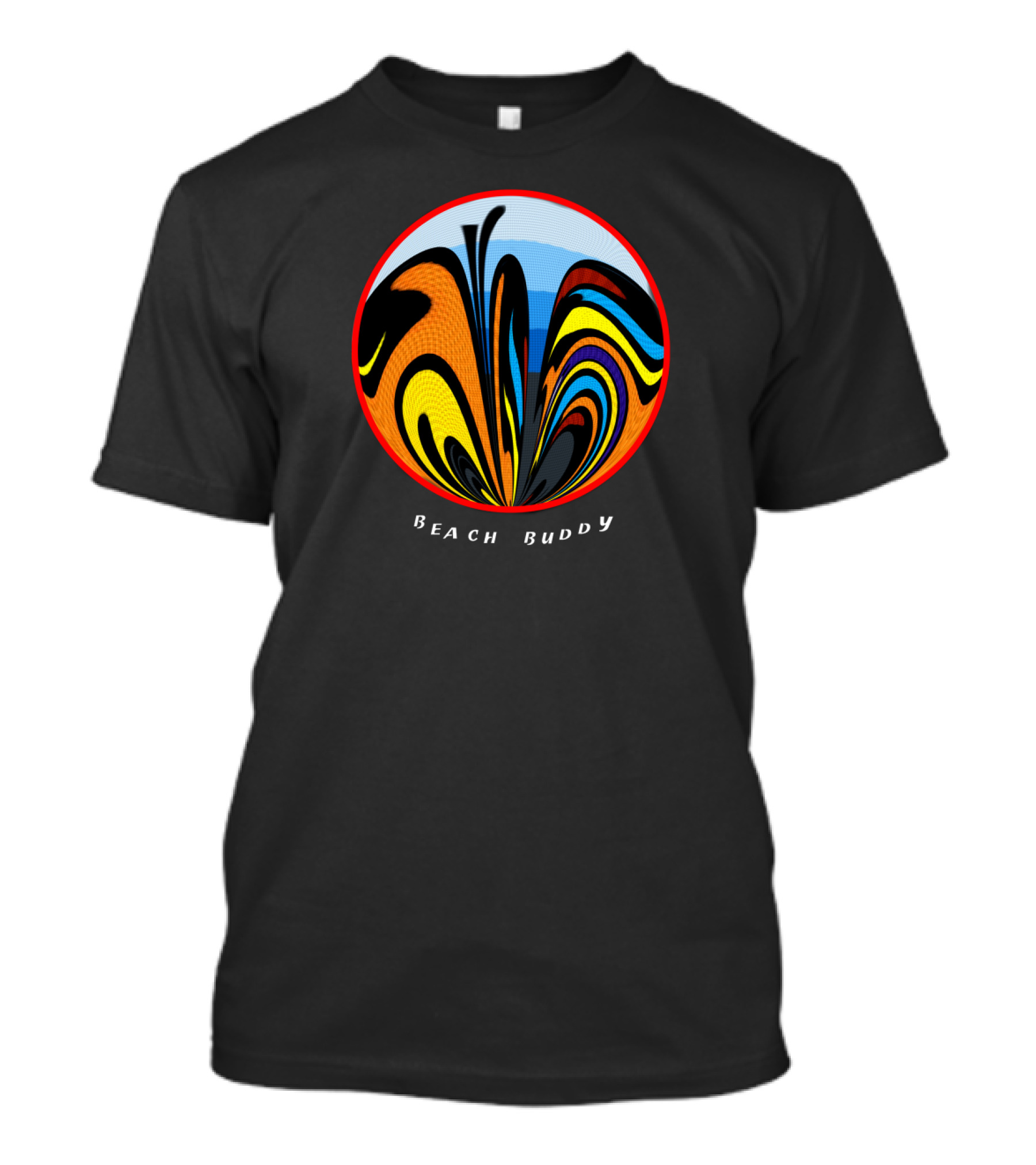 Beach Buddy Vibrant Wave Pattern In Circular T-Shirt