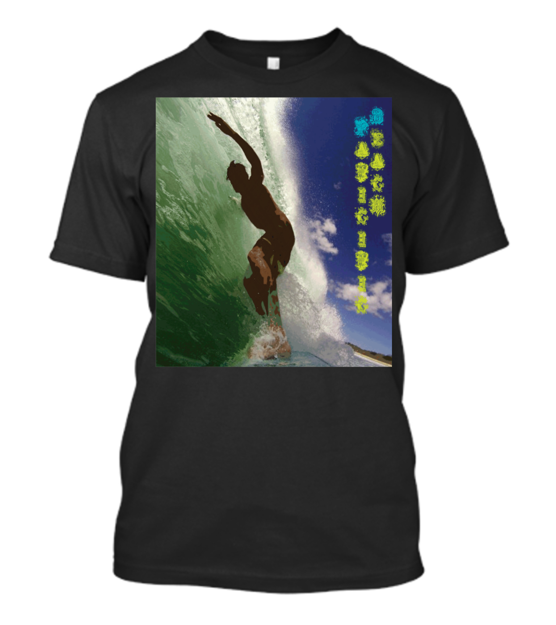 Pacific Beach Surfing Adventure Silhouette Waves T-Shirt