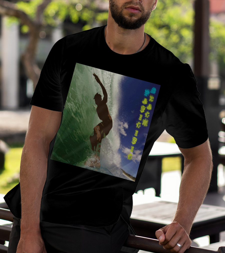 Pacific Beach Surfing Adventure Silhouette Waves T-Shirt