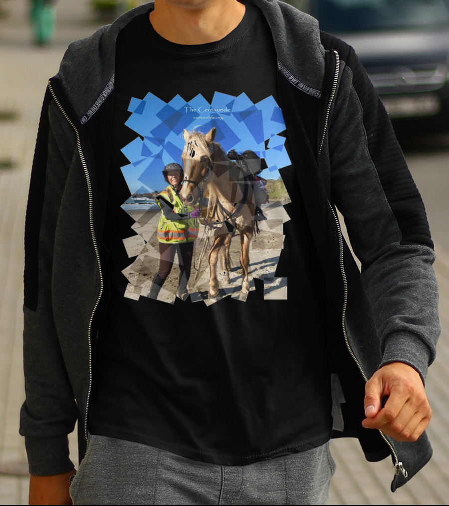 The Centauride Beach Ride Adventure Contours Horse And Rider Tle.org T-Shirt