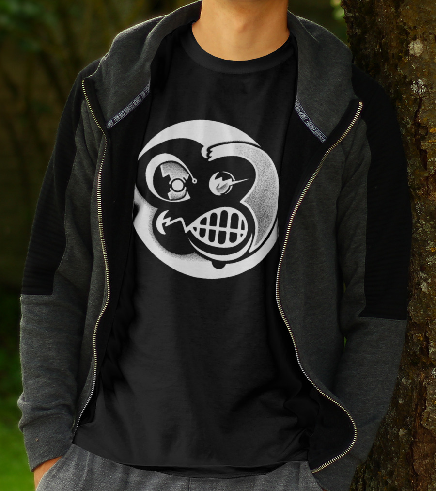 Billy Reverse Symbol Grinning Abstract Monochrome T-Shirt