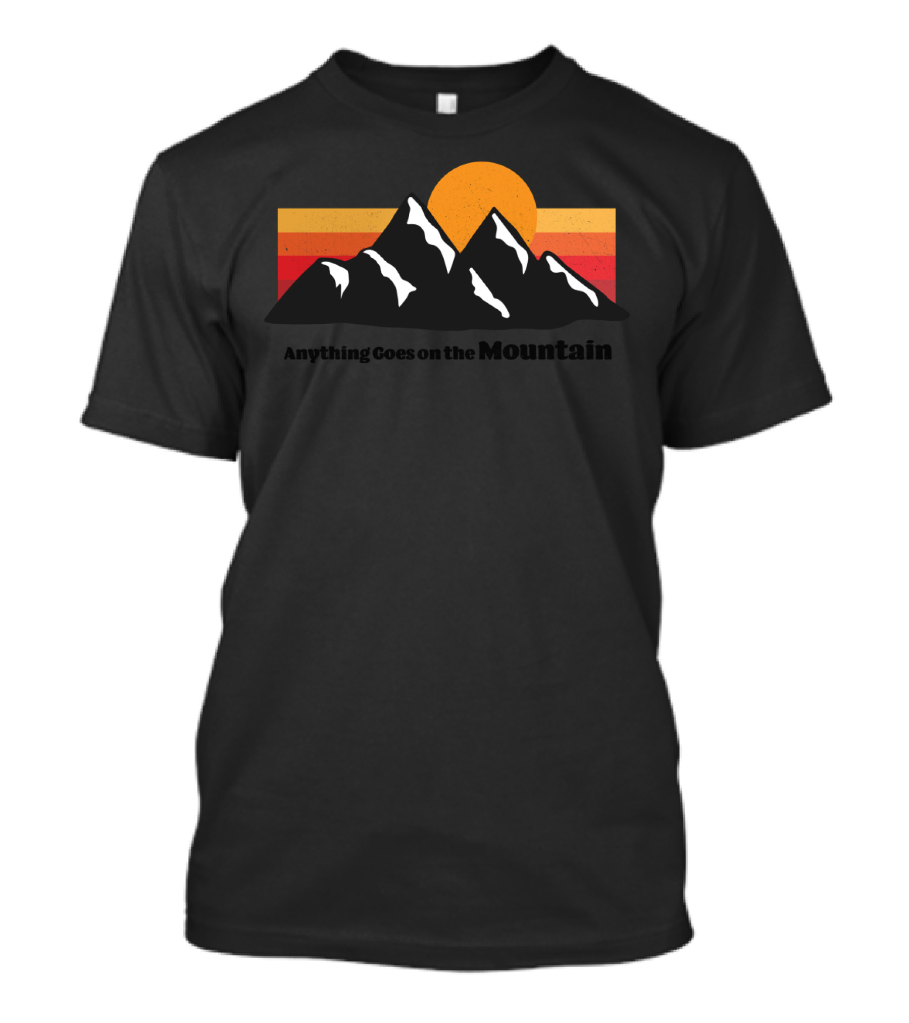Anything Goes On The Mountain Retro Sunset T-Shirt