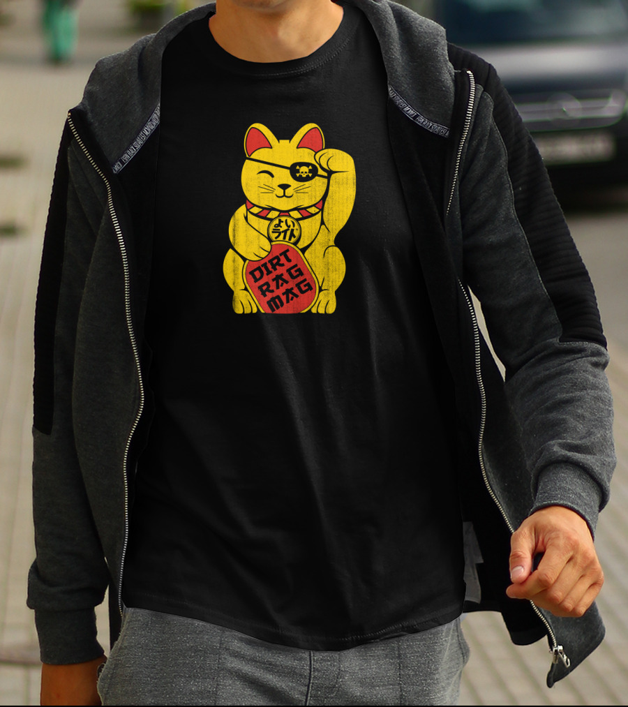 Dirt Rag Mag Pirate Eyepatch Lucky Cat Japan T-Shirt