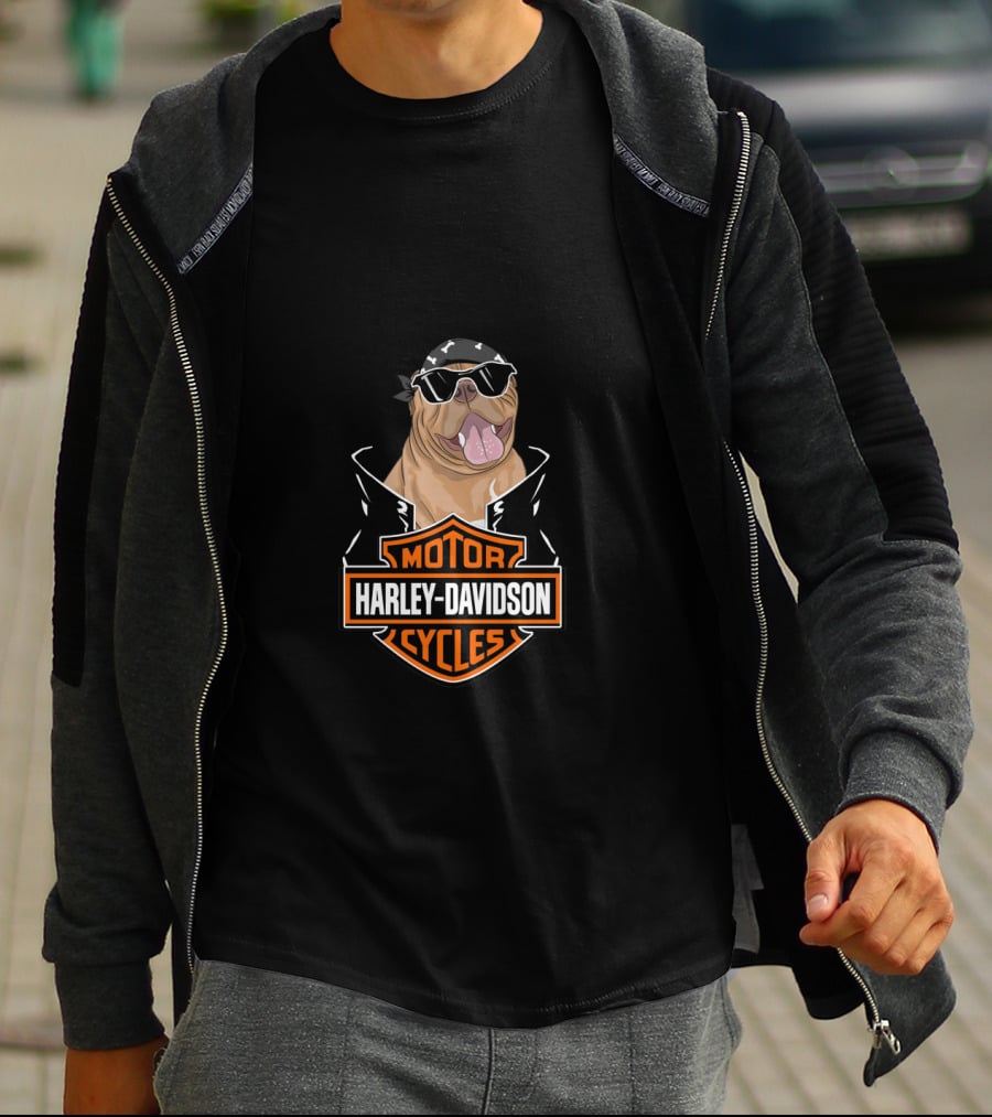 Harley Davidson Dogues De Bordeaux Cycles T-Shirt
