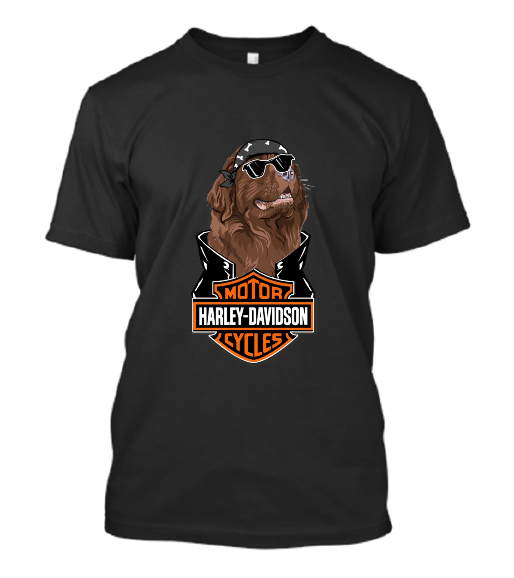 Harley Davidson Motorcycles Newfoundland Dog Biker T-Shirt