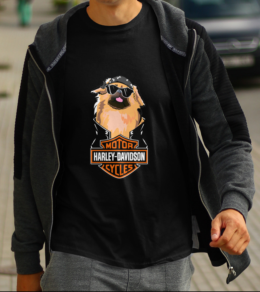 Harley Davidson Pekingeses Motor Cycles T-Shirt
