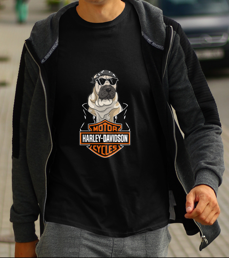 Harley Davidson Motor Cycles Shar Peis Motorcycle T-Shirt