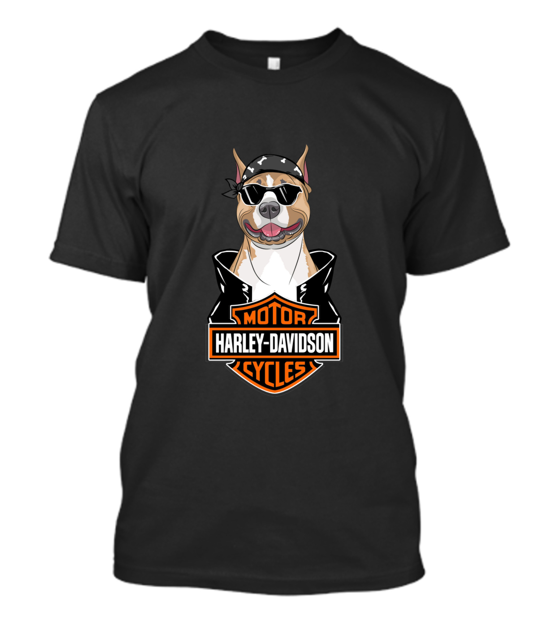 Harley Davidson American Staffordshire Terrier Biker T-Shirt