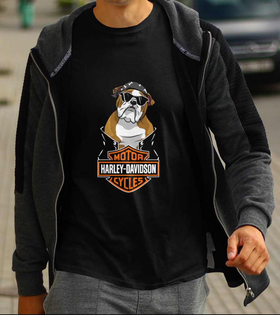 Harley Davidson Bulldog Biker Motorcycles T-Shirt