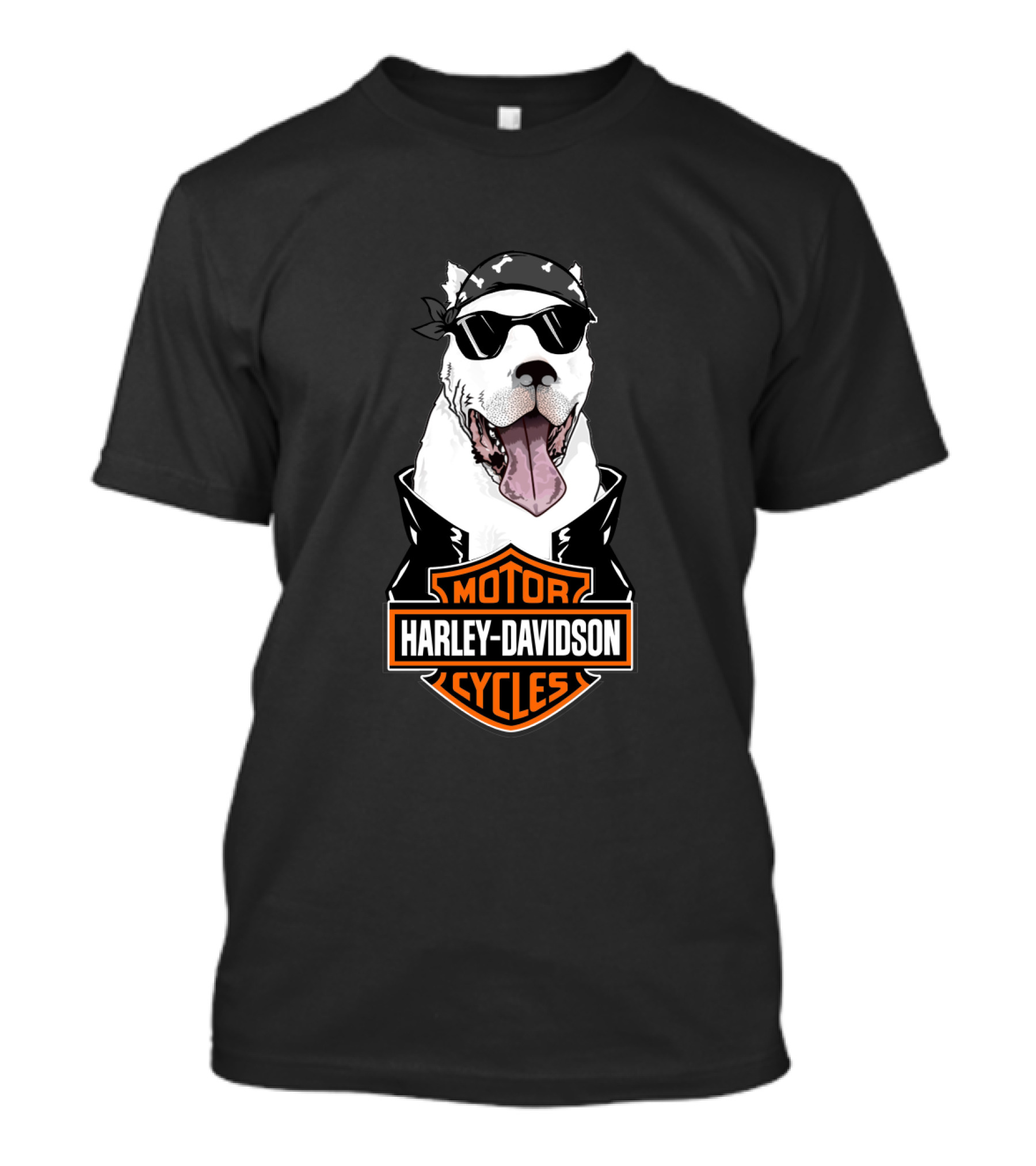 Dogo Argentino Biker Harley Davidson Motor Cycles T-Shirt