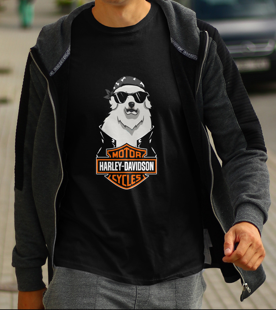 Harley Davidson Great Pyrenees Biker T-Shirt