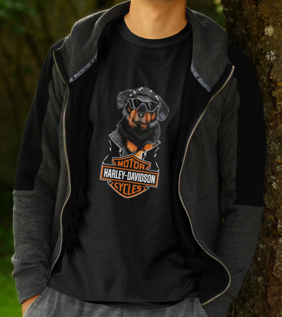 Beauceron Biker Harley Davidson Motorcycles T-Shirt