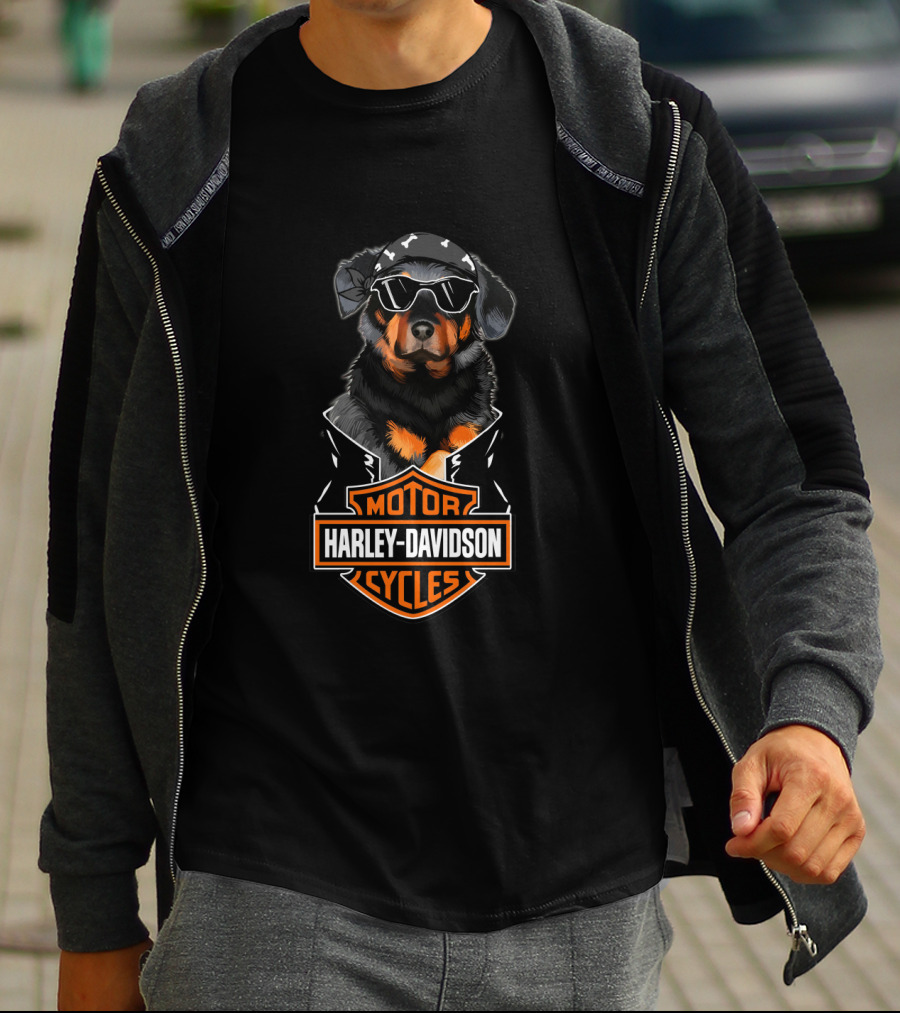 Beauceron Biker Harley Davidson Motorcycles T-Shirt