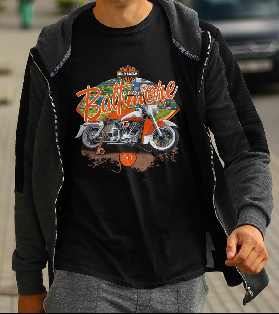Baltimore Harley Davidson Orioles Motorcycle T-Shirt