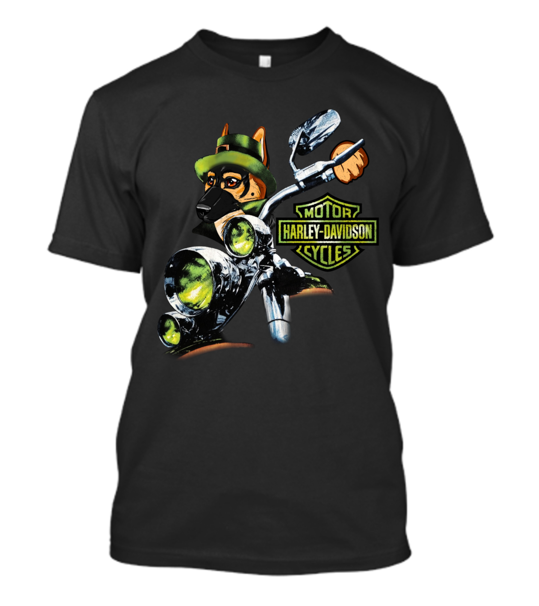 Harley Davidson Motor Cycles German Shepherd 18Hd T-Shirt