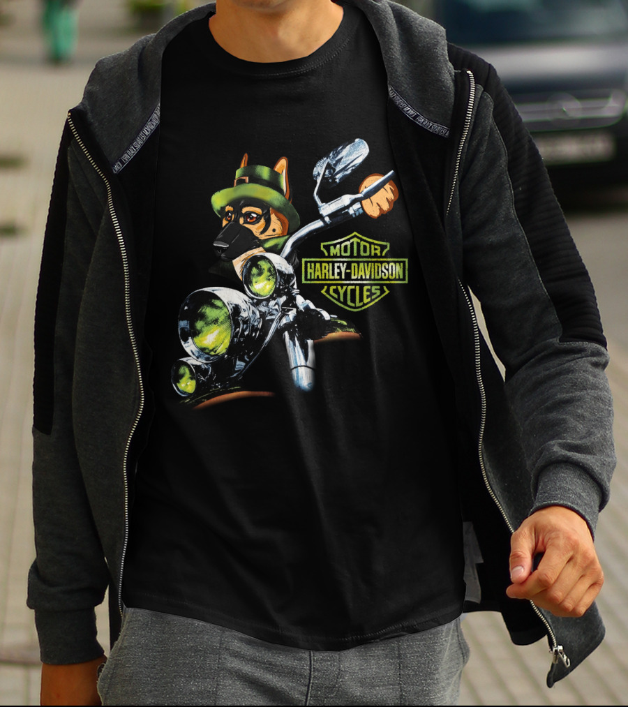 Harley Davidson Motor Cycles German Shepherd 18Hd T-Shirt