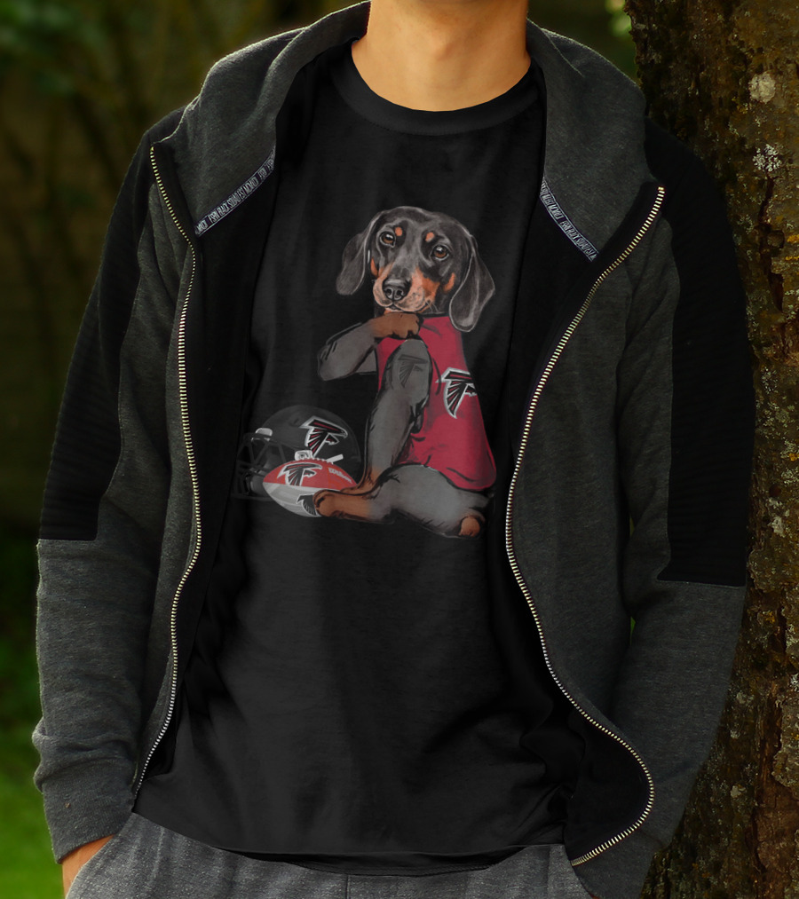 Atlanta Falcons Dachshund With Football Helmet And Ball T-Shirt