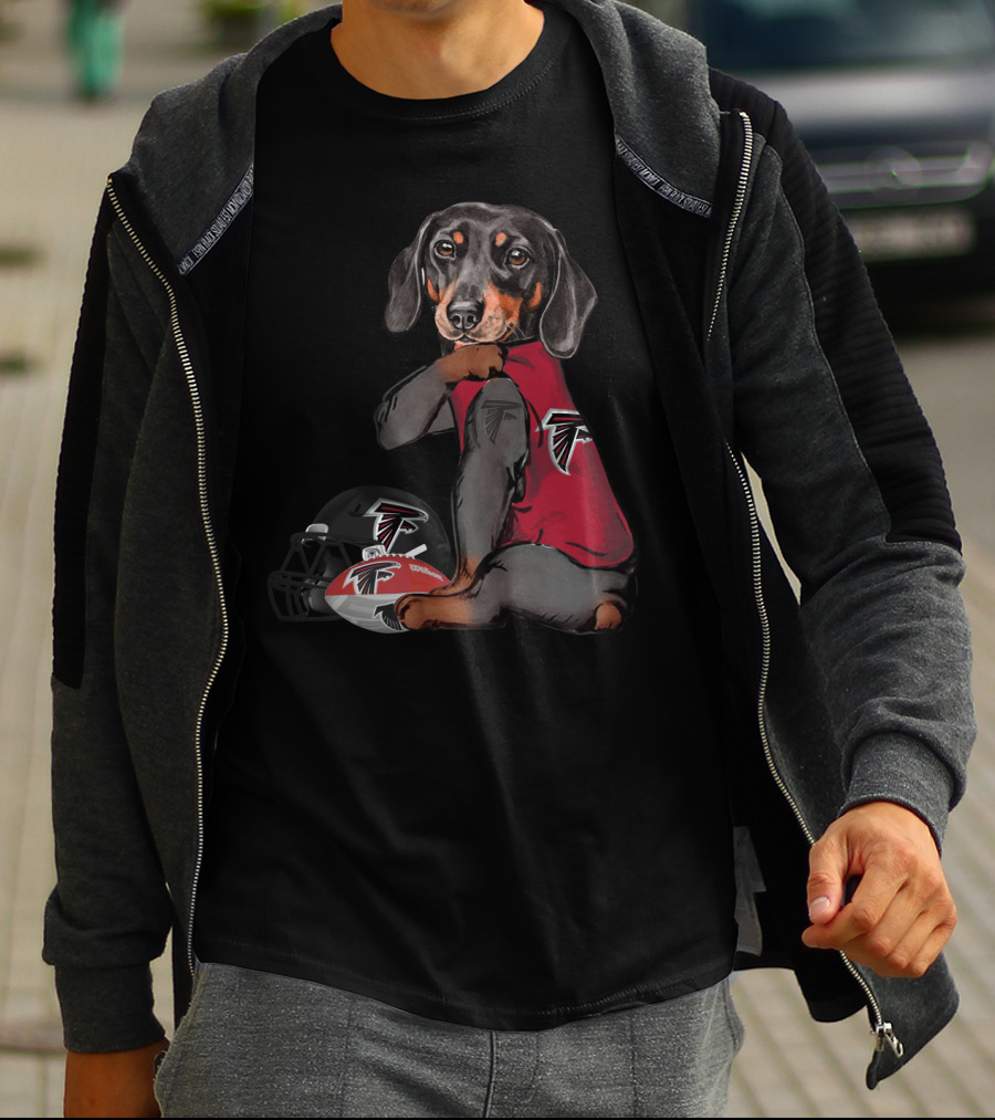 Atlanta Falcons Dachshund With Football Helmet And Ball T-Shirt