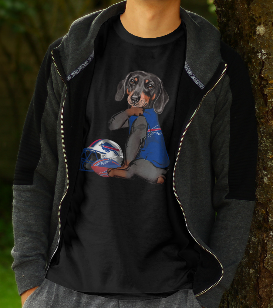 Buffalo Bills Dachshund With Helmet And Jersey T-Shirt