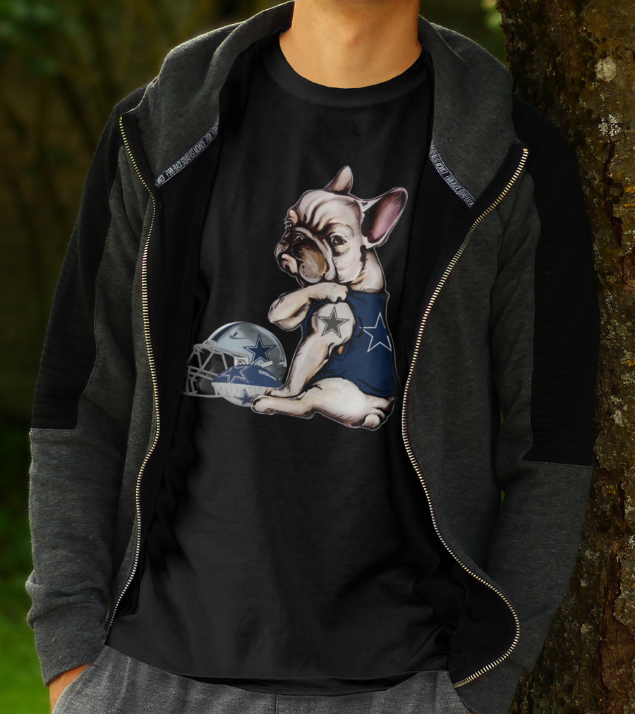 Dallas Cowboys Pug With Star Jersey And Helmet T-Shirt