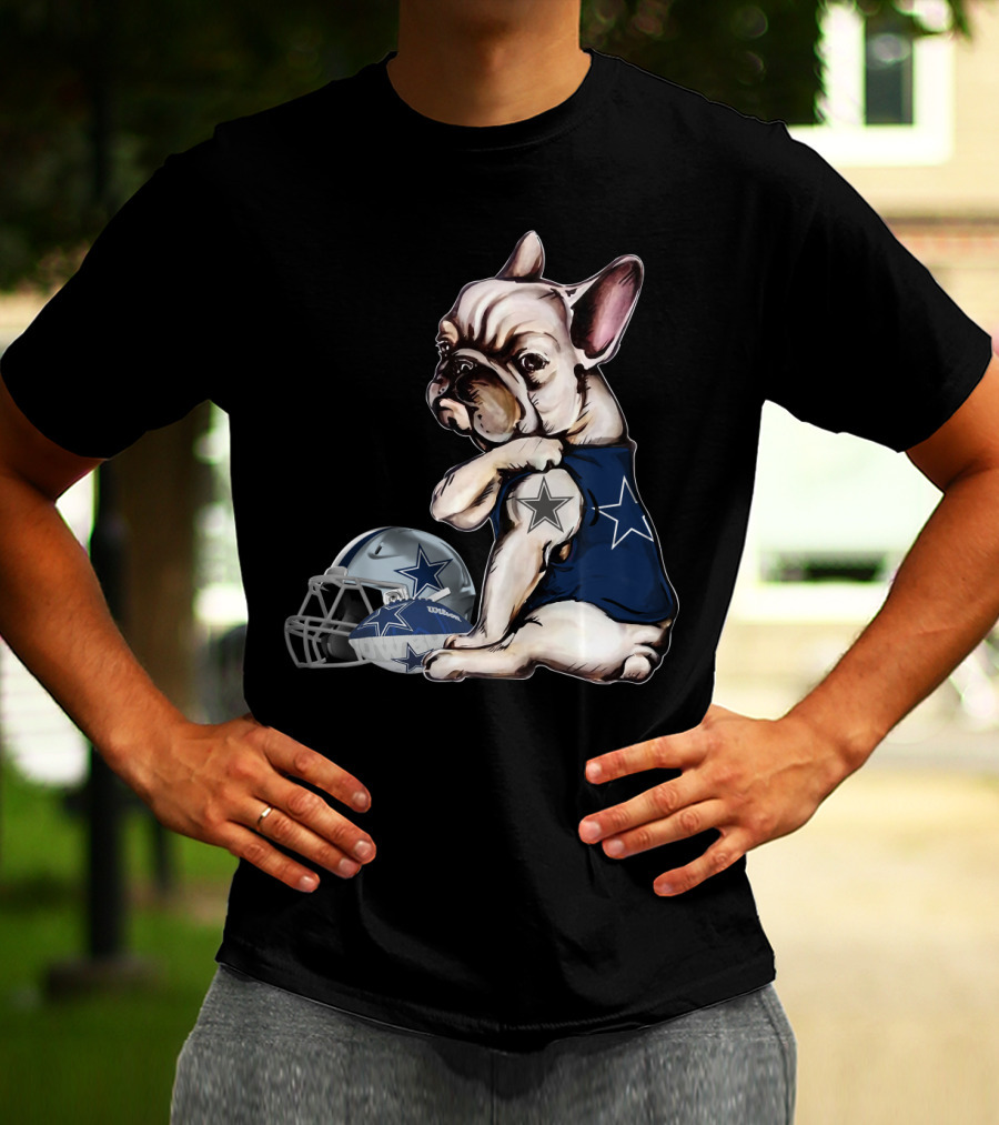 Dallas Cowboys Pug With Star Jersey And Helmet T-Shirt