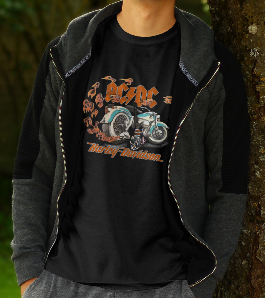 Ac/Dc Harley Davidson Classic Motorcycle Adventure T-Shirt