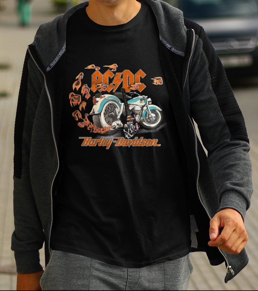 Ac/Dc Harley Davidson Classic Motorcycle Adventure T-Shirt
