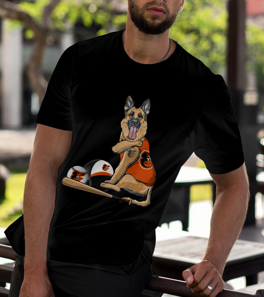 German Shepherds Baltimore Orioles Baseball Dog T-Shirt