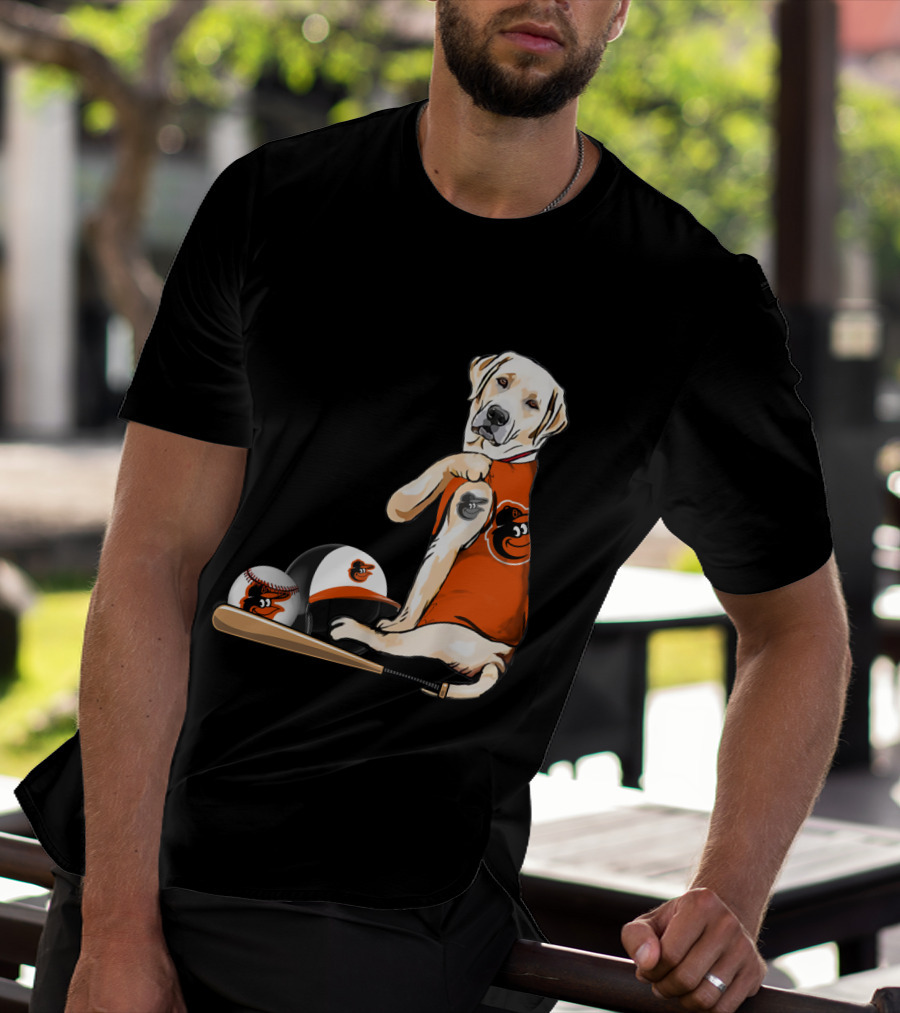 Yellow Labradors Baltimore Orioles Baseball Retriever T-Shirt