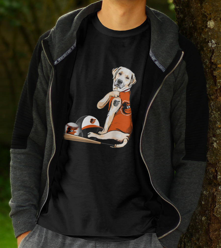Yellow Labradors Baltimore Orioles Baseball Retriever T-Shirt