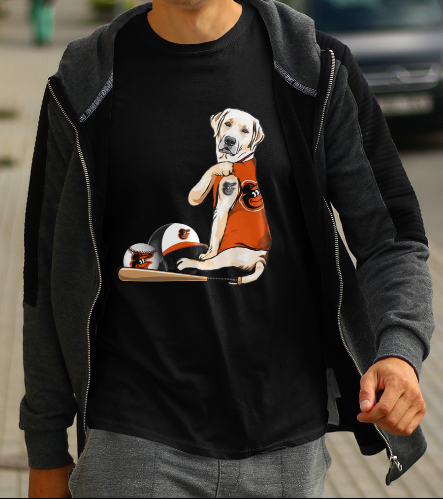 Yellow Labradors Baltimore Orioles Baseball Retriever T-Shirt