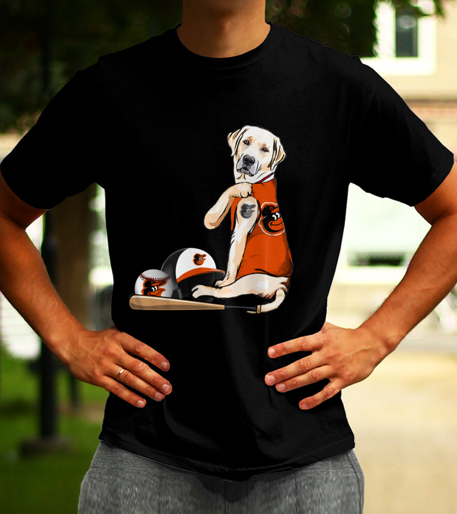 Yellow Labradors Baltimore Orioles Baseball Retriever T-Shirt