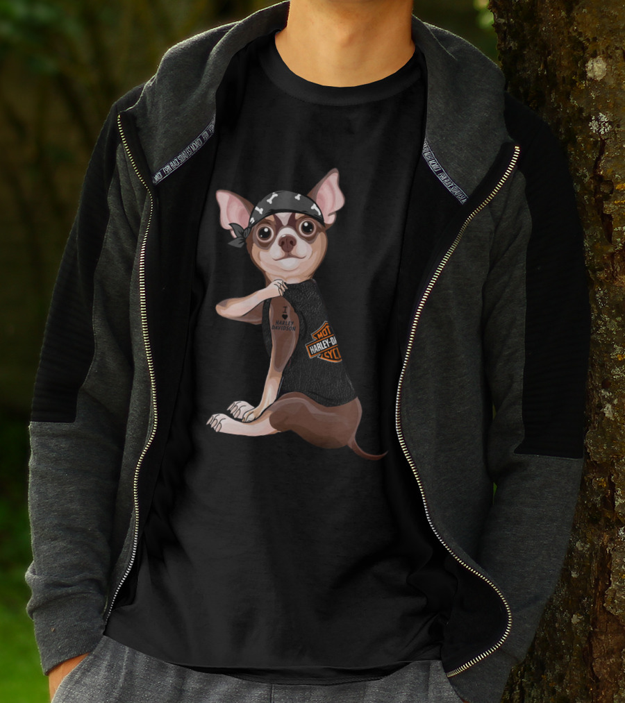 Harley Davidson Chihuahua Tattoo I Heart Harley Davidson T-Shirt