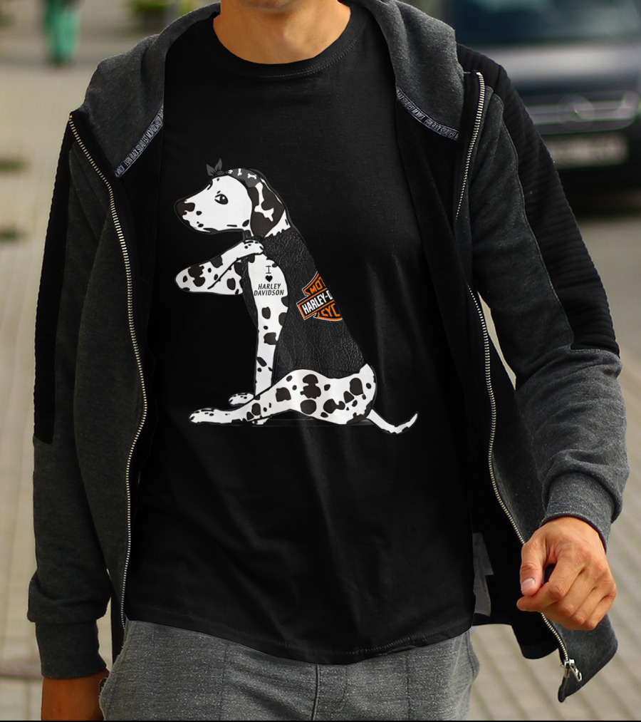 Harley Davidson Dalmatian I Heart Harley Davidson T-Shirt