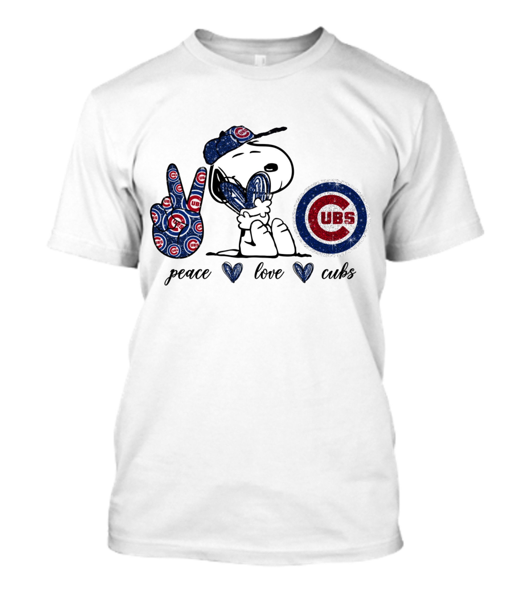 Peace Love Cubs Snoopy Chicago Cubs T-Shirt