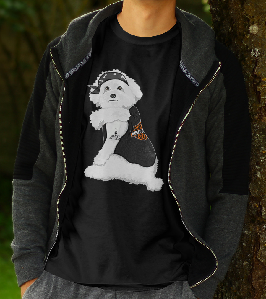 I Love Harley Davidson Bichon Frisé Hd T-Shirt