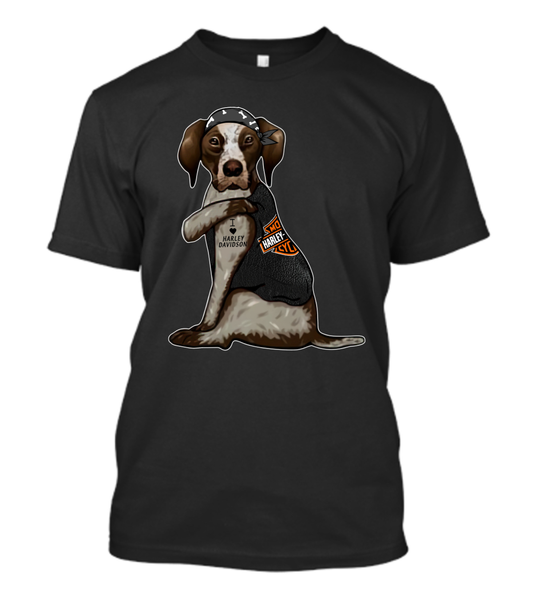 Harley Davidson German Shorthaired Pointer I Love Harley T-Shirt