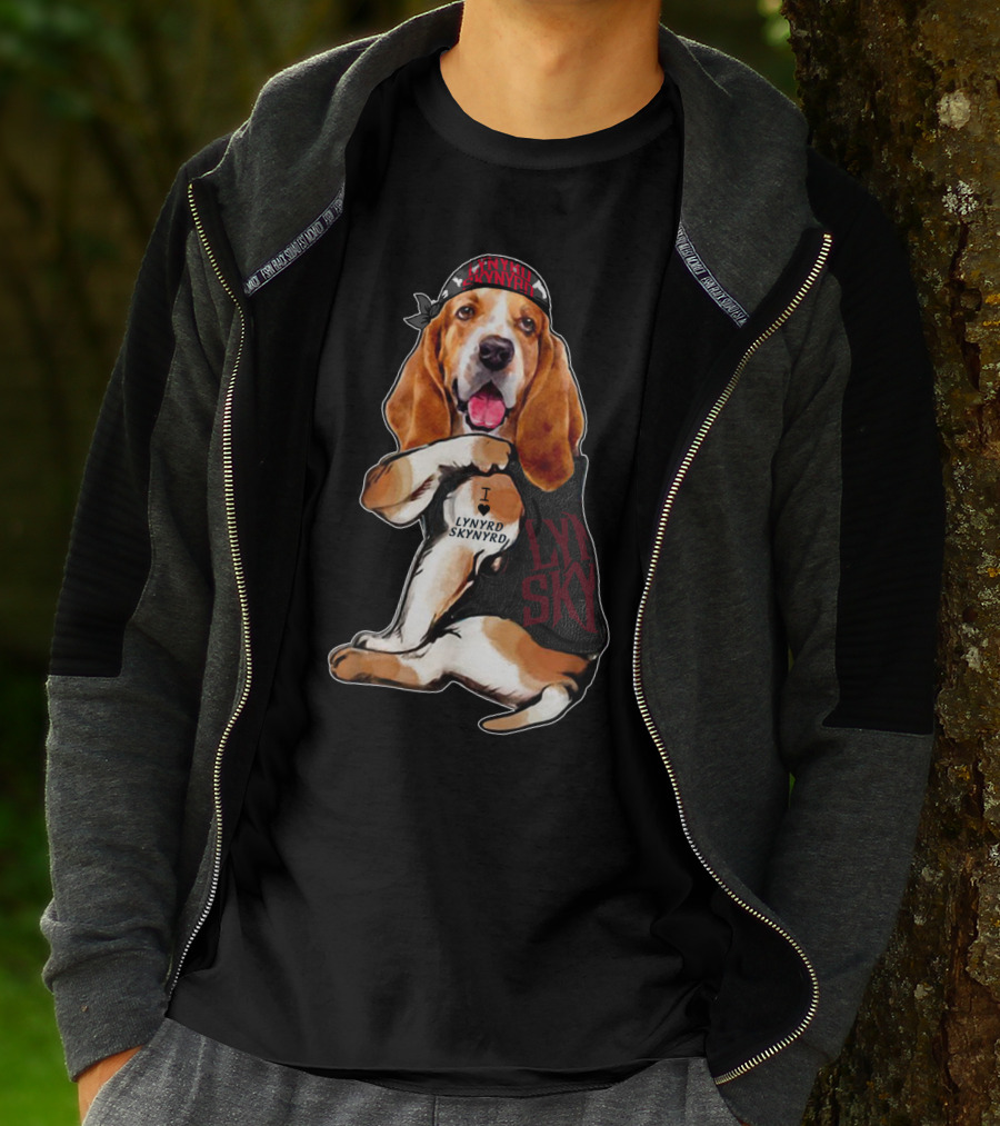 Lynyrd Skynyrd Basset Hound With Bandana T-Shirt