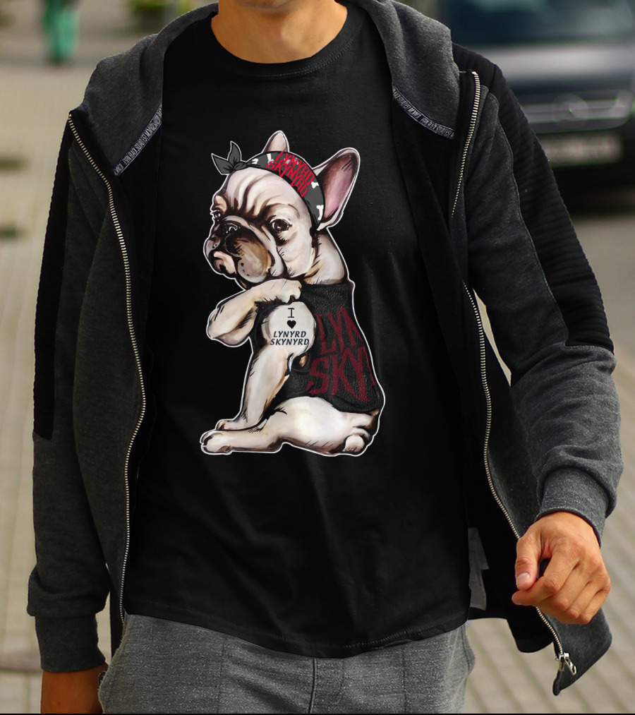 Lynyrd Skynyrd Bandana French Bulldog I Love Lynyrd Skynyrd T-Shirt