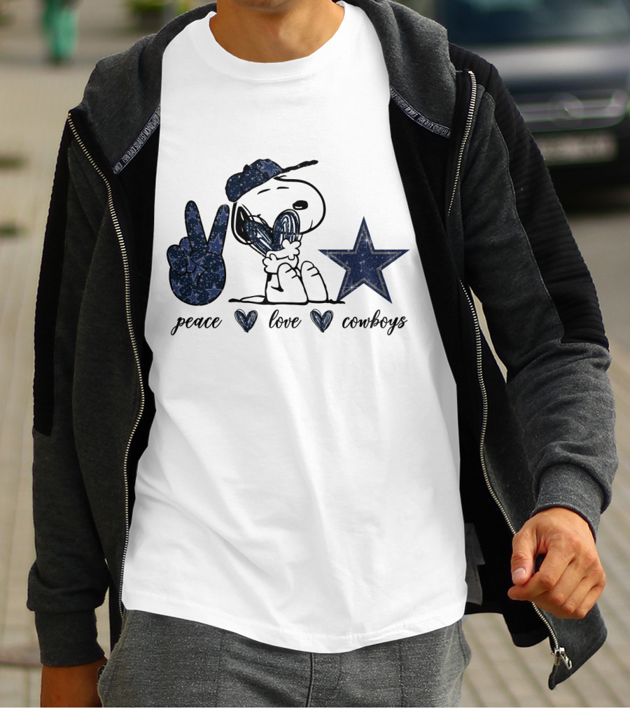 Peace Love Cowboys Snoopy Dallas Star T-Shirt