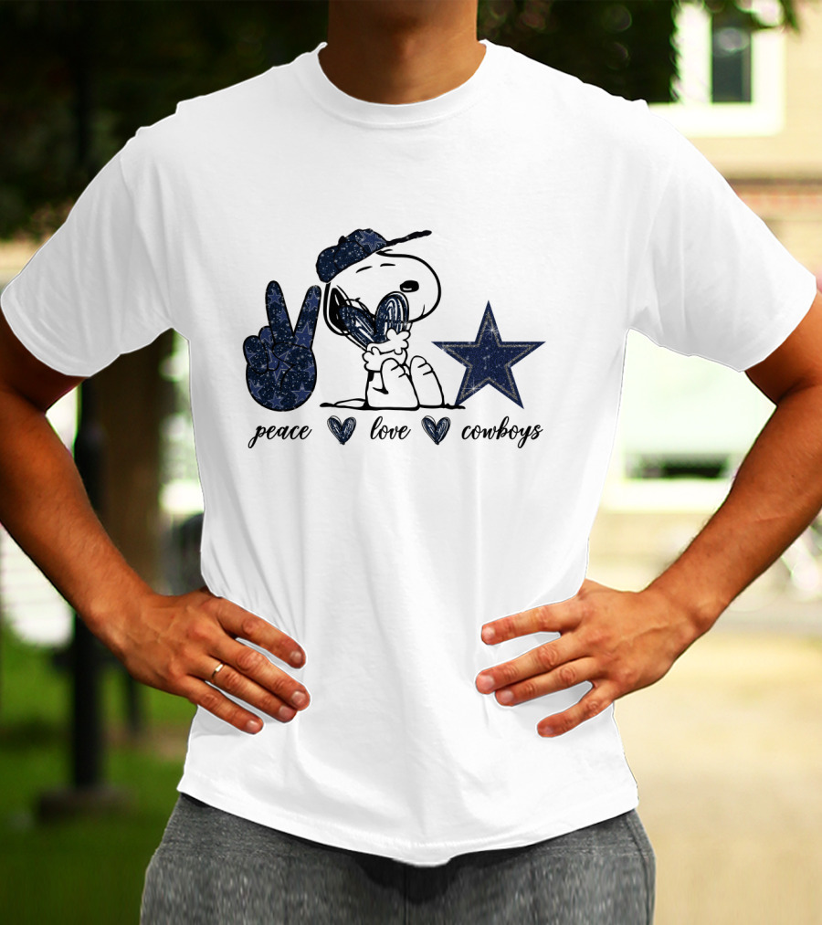 Peace Love Cowboys Snoopy Dallas Star T-Shirt